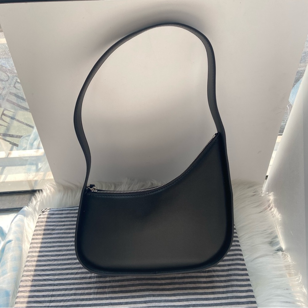 The Row Sleek Black Shoulder Bag